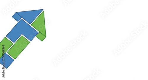 Partial minimalist flat illustration of an upward-pointing arrow forme