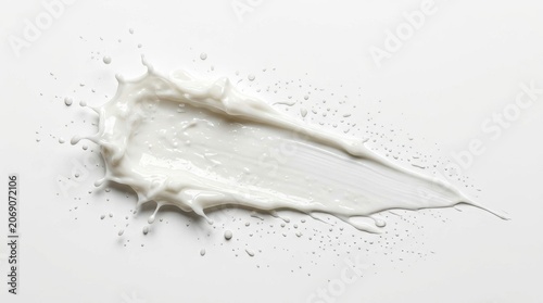 White liquid cream splash and cosmetic smear texture on white background