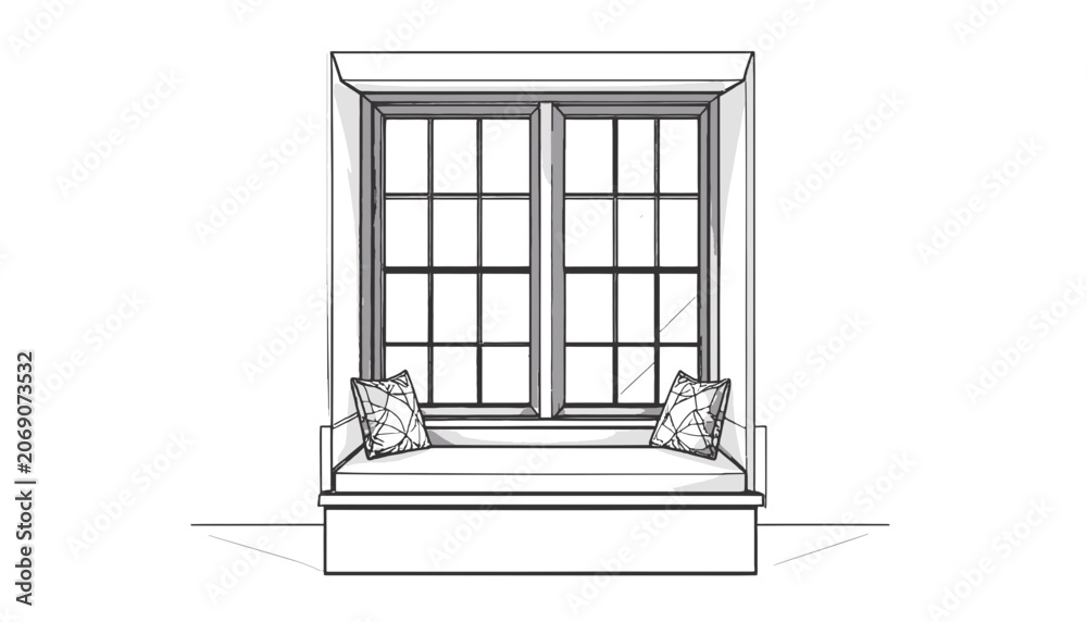 Obraz premium Cushion Seat Under Window Sill.