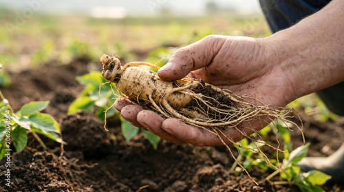 Hand Holding Freshly Dug Root Vegetable