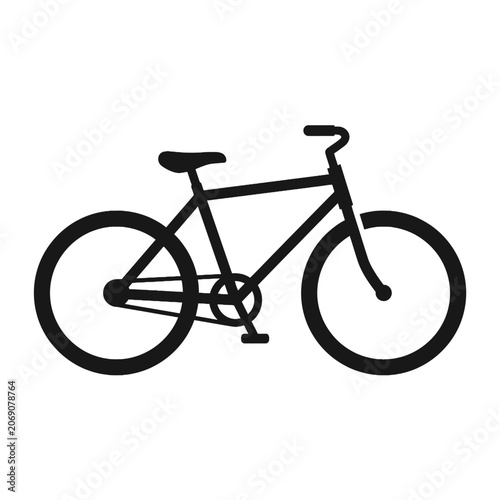 Photos A simple bicycle silhouette stands bold against a white background