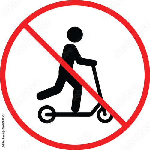 No Scooters Restriction Sign Icon