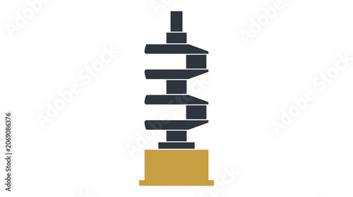 Foto Minimalist Graphic Illustration of an Automotive Crankshaft on a Pedestal