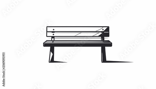Simple wooden park bench furniture.