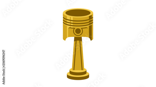 Fotografie Golden engine piston and connecting rod trophy illustration