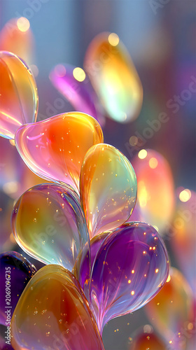 Magical Glass Petals Fairy Tale Background Whimsical fantasy dream. Perfect for children's stories & fashion.