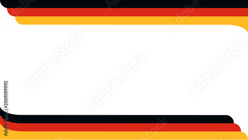 German flag ribbon border wave on transparant background backdrop copy space frame template