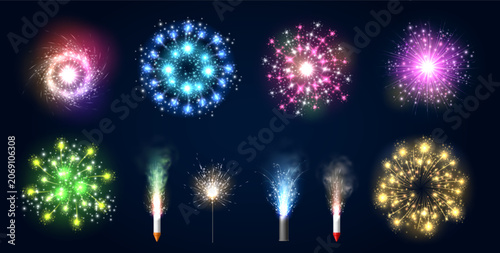 Bild auf Leinwand Realistic pyrotechnic effects