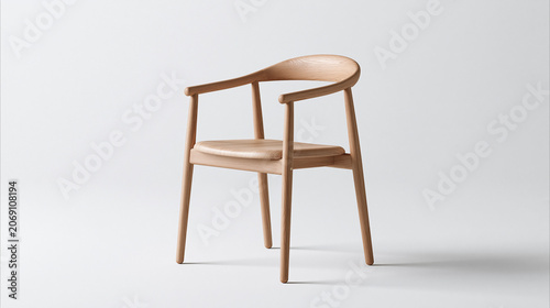 Canvas-taulu A simple wooden chair stands alone against a plain background