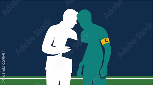Fényképezés Private Tactical Discussion Between Football Coach and Team Captain