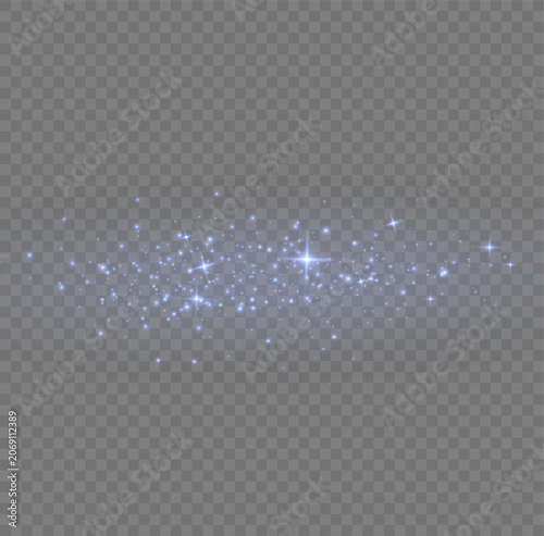 Glowing blue light dust particles cluster isolated on black background magical shimmer effect for graphic design compositing particles abstract background particle