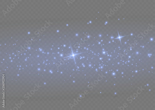 Glowing blue light dust particles cluster isolated on black background magical shimmer effect for graphic design compositing particles abstract background particle