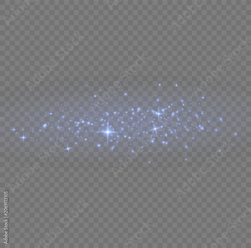 Glowing blue light dust particles cluster isolated on black background magical shimmer effect for graphic design compositing particles abstract background particle