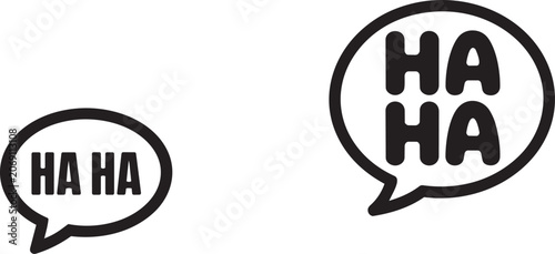Speech bubble with haha text vector illustration for comic dialogue.