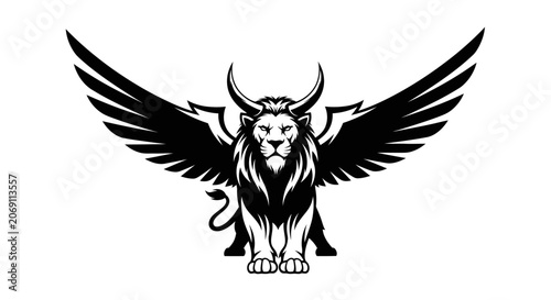 Canvastavla Griffin mythical creature with wings.