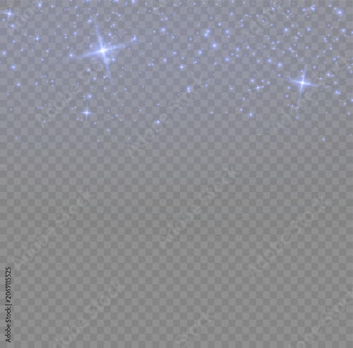 Glowing blue light dust particles cluster isolated on black background magical shimmer effect for graphic design compositing particles abstract background particle