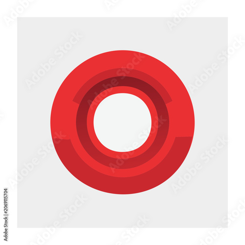 Abstract concentric red circles on gray background