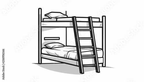 Bunk Bed with Ladder Furniture.