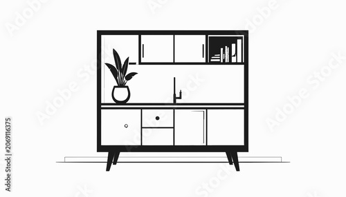 Modern furniture sideboard with storage.