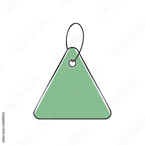 Green price tag with loop vector illustration