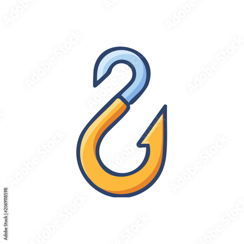 Orange and blue flat hook icon