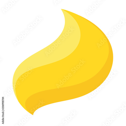 Yellow paint stroke vector icon