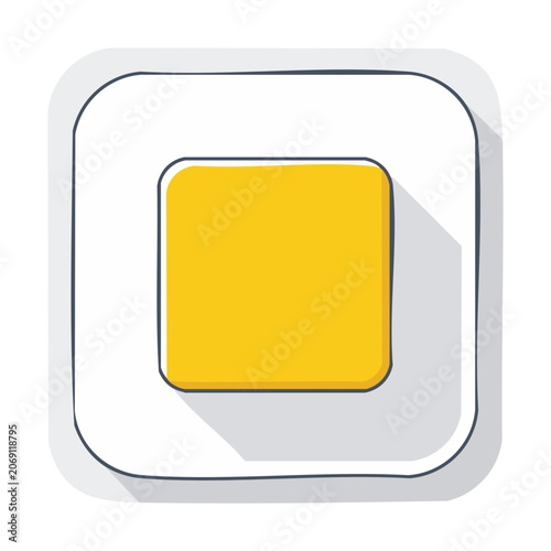 Yellow Square Button with Rounded Corners