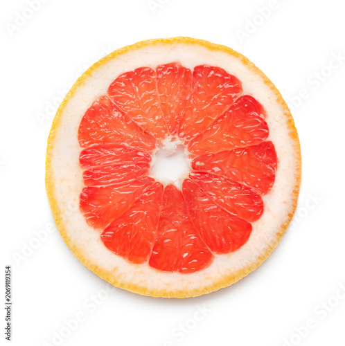 Pink ripe grapefruit slice