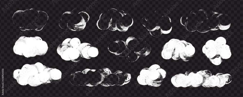 Fototapeta premium Noisy grainy texture. Gradient distress overlay texture. Rough grunge background. Halftone design. Cloud, fog, dirty water, ink, paint drop. Risograph print effect.