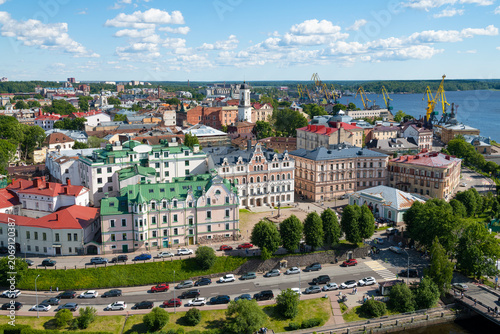 Canvas Print View of the historic center of Vyborg from St