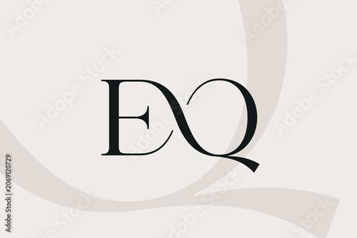Εκτύπωση καμβά EQ or QE letter logo icon design