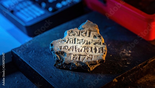 Fragmented Ceramic Artifact Etched With Ancient Proto-Sinaitic Script