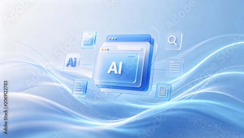 Obraz na płótnie AI powered data management platform interface with digital documents, search and automation workflow, artificial intelligence technology concept