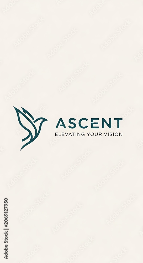 Fototapeta premium Minimalist Ascent Logo Design with Bird Symbol.