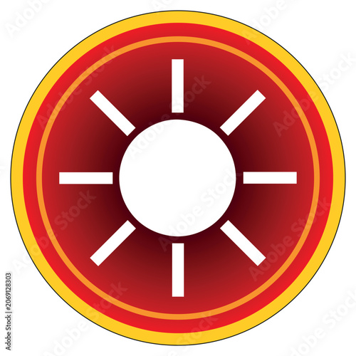 Weather label with graphic symbol