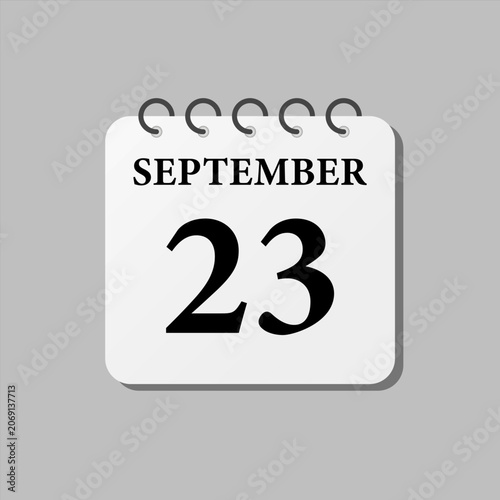 Icon page calendar day - 23 September