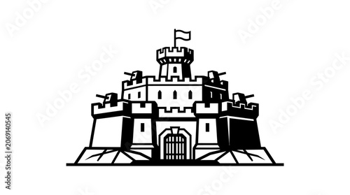 Fotografie Medieval Castle Fortress Architecture Design.
