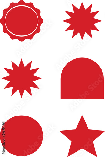 set of red and white stars