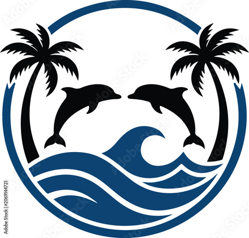 vector illustration of a tropical beach