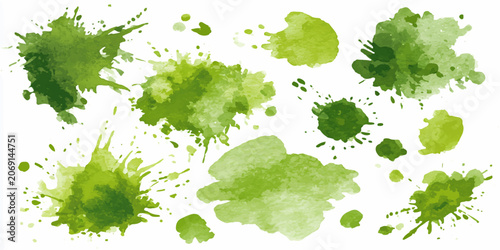 Abstract Watercolor Splash Illustration Featuring Soft Peach and Green Hues, Flowing Paint Effects and Gentle Artistic Background.