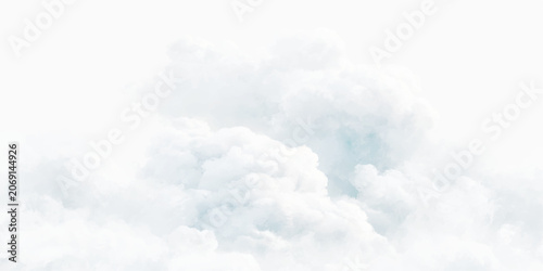 White Clouds in Blue Sky Background with Bright Sunshine and Clear Summer Weather Atmosphere.