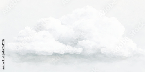White Clouds in Blue Sky Background with Bright Sunshine and Clear Summer Weather Atmosphere.