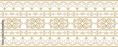 Bild auf Leinwand Vector golden seamless Yakut ornament