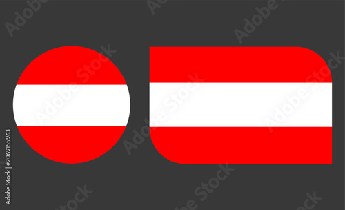 Austria official national flag asset bundle with circle and custom rectangular options, patriotic middle european country symbol for international business or sports events