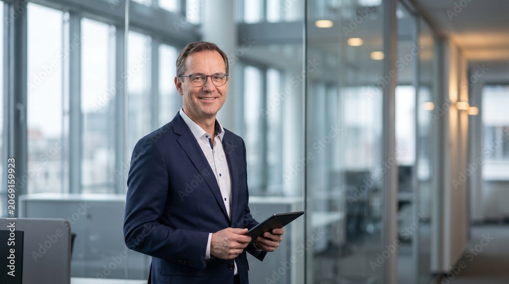 Fototapeta premium A middle-aged man in a professional business suit