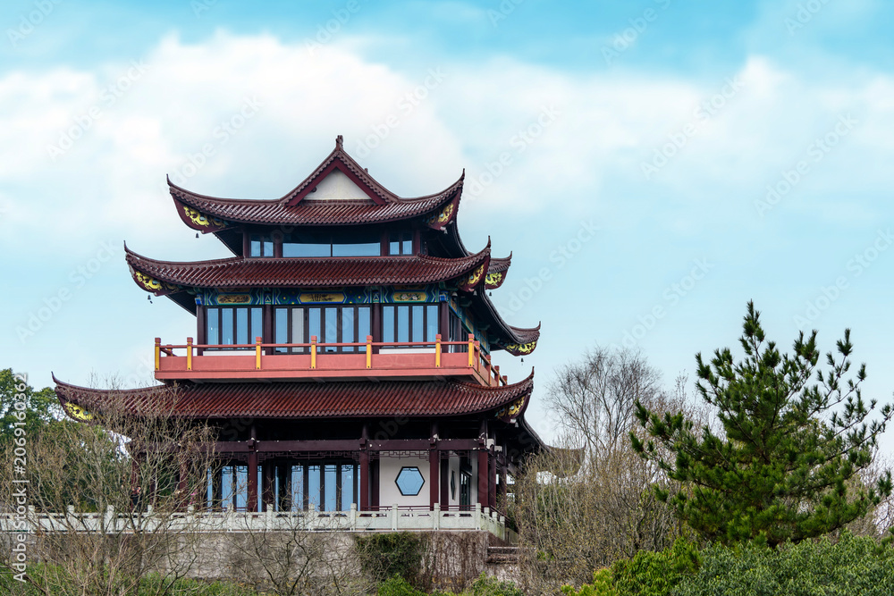 Fototapeta premium chinese pavilion in the park
