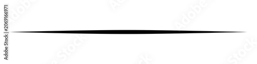 Tableau sur toile Minimalist Black Symmetrical Tapered Horizontal Line Page Divider Isolated on Tr