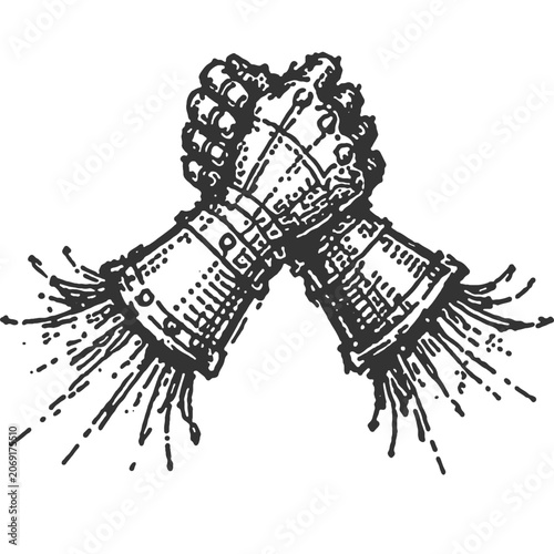 Canvastavla Until the Last Charge Vintage Illustration Vector