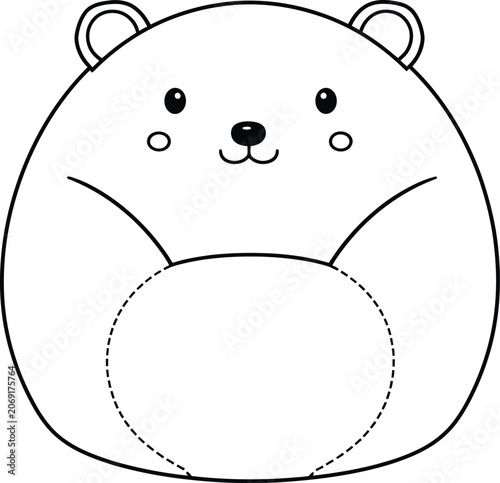 Bear silhouette black outline on a transparent background
