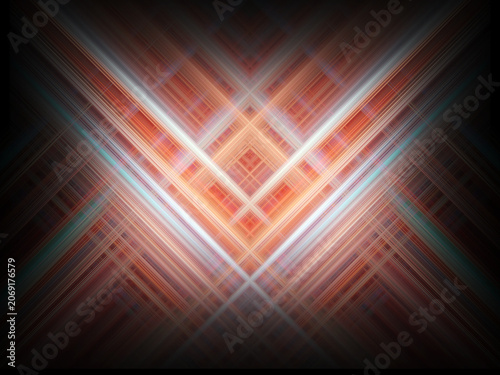 Intersecting pink stripes on a black background. Modern abstract background.